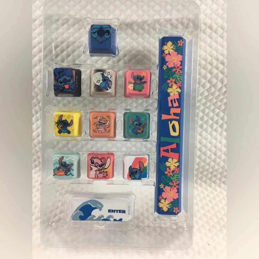 Disney Stitch Mechanical Keyboard Keycap Interchangeable  includes mini Stitch